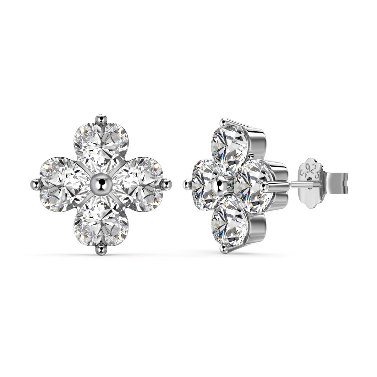 [Glimmer Jewelry]四つ葉のクローバーボールイヤリング