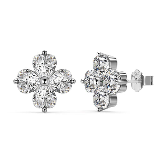 [Glimmer Jewelry]Four-Leaf Clover Ball Earrings