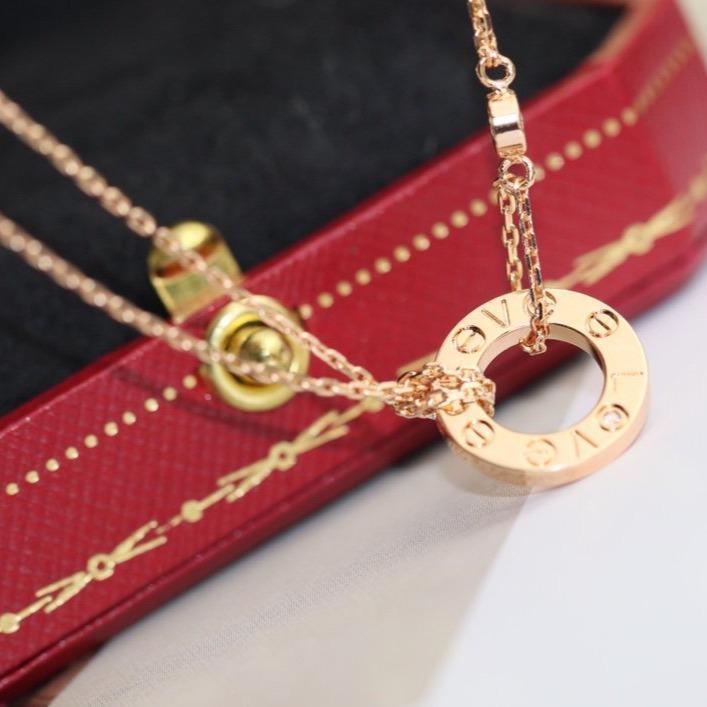 [Glimmer]LOVE NECKLACE ADJUSTABLE Glimmer GOLD 2 DIAMOND