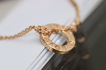 [Glimmer]LOVE NECKLACE ADJUSTABLE Glimmer GOLD 2 DIAMOND