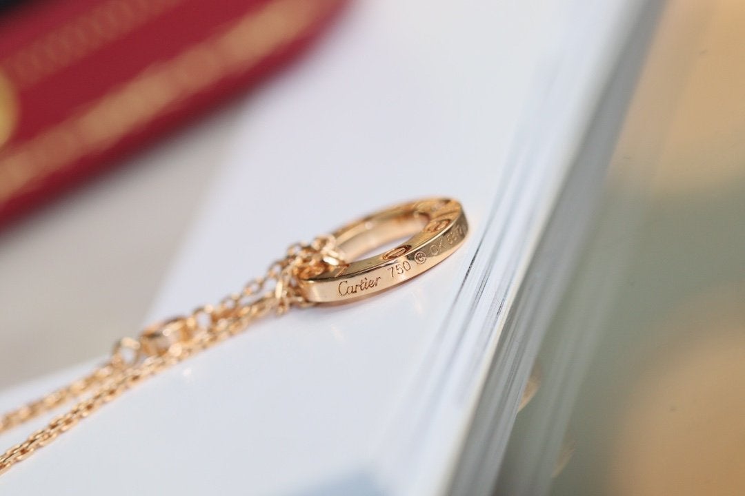 [Glimmer]LOVE NECKLACE ADJUSTABLE Glimmer GOLD 2 DIAMOND