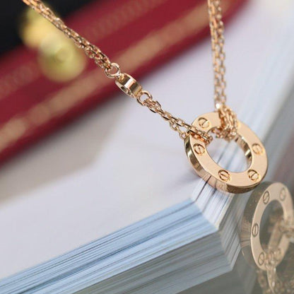 [Glimmer]LOVE NECKLACE ADJUSTABLE Glimmer GOLD 2 DIAMOND