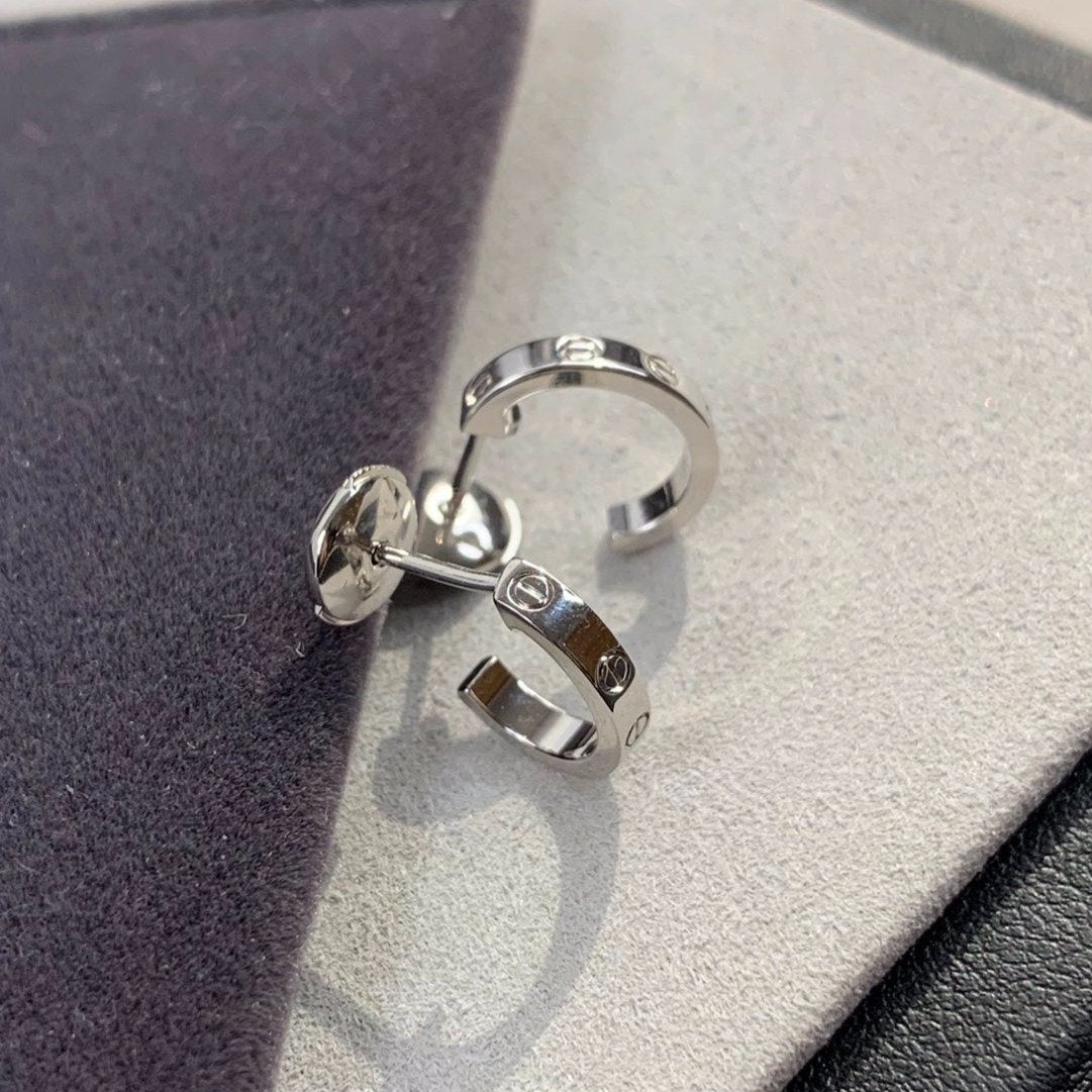 [Glimmer]LOVE EARRINGS 2.65MM SILVER