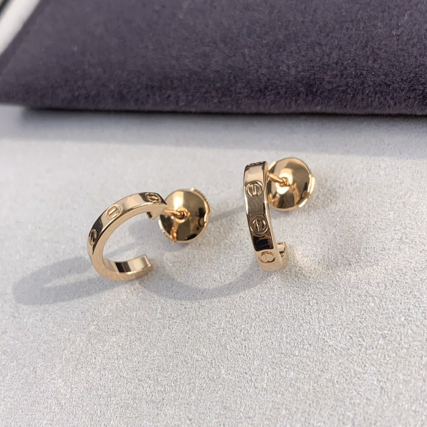 [Glimmer]LOVE EARRINGS 2.65MM PINK GOLD