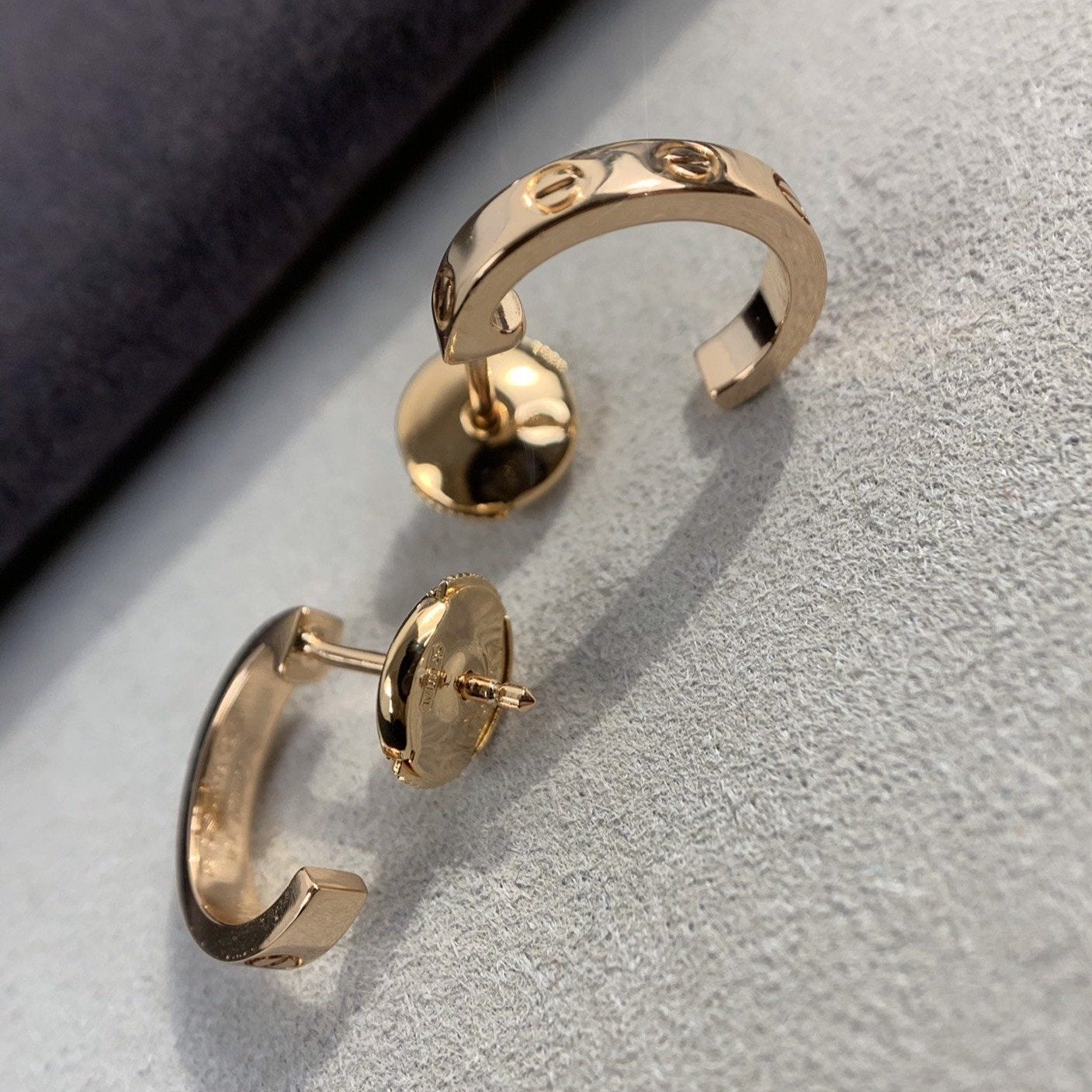 [Glimmer]LOVE EARRINGS 2.65MM PINK GOLD