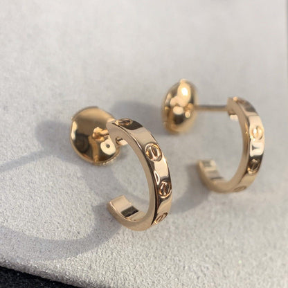 [Glimmer]LOVE EARRINGS 2.65MM PINK GOLD