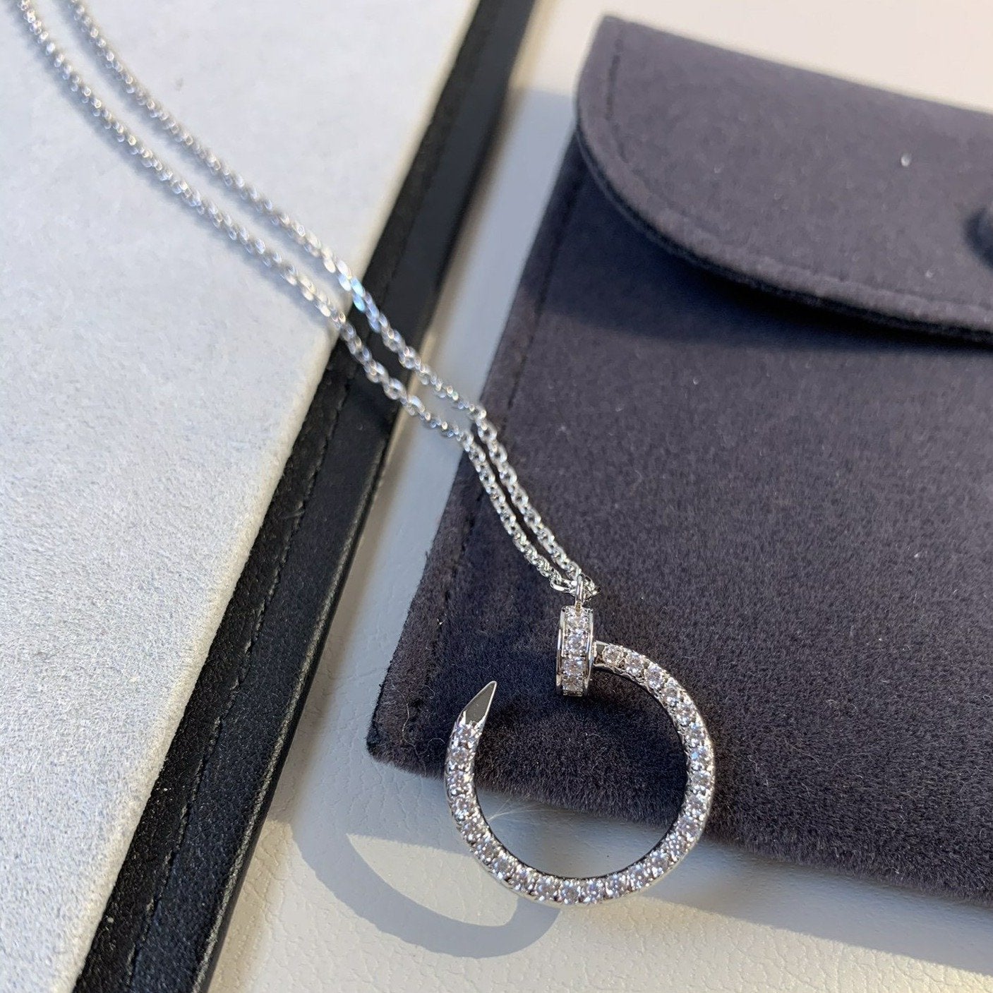 [Glimmer]JUSTE NECKLACE SILVER DIAMONDS