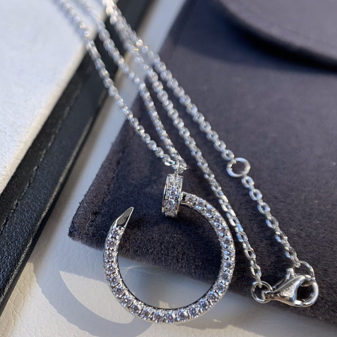 [Glimmer]JUSTE NECKLACE SILVER DIAMONDS