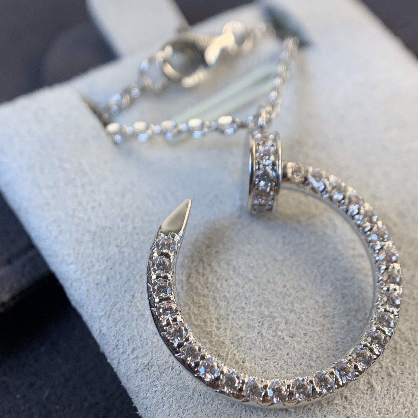 [Glimmer]JUSTE NECKLACE SILVER DIAMONDS