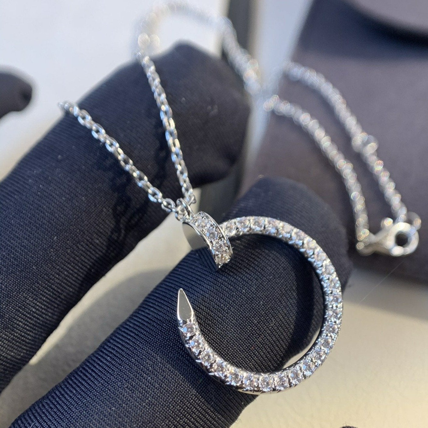 [Glimmer]JUSTE NECKLACE SILVER DIAMONDS