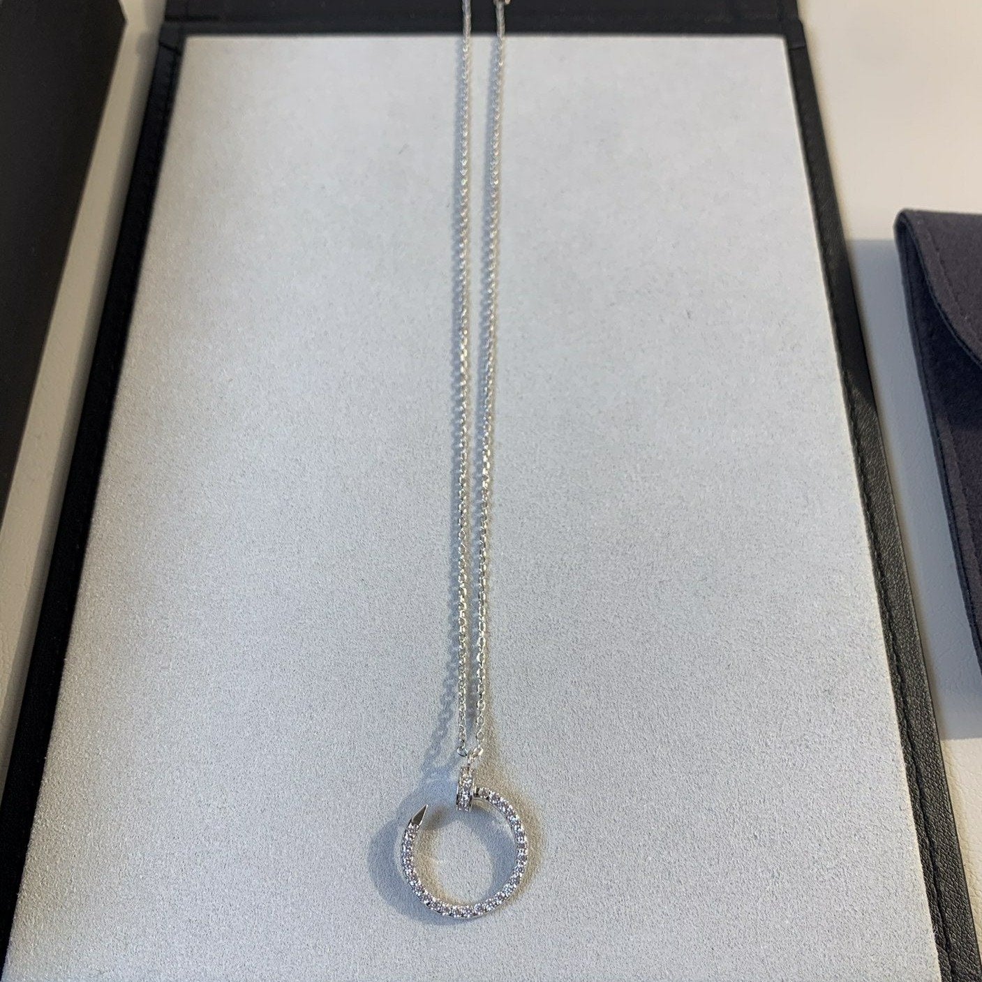 [Glimmer]JUSTE NECKLACE SILVER DIAMONDS