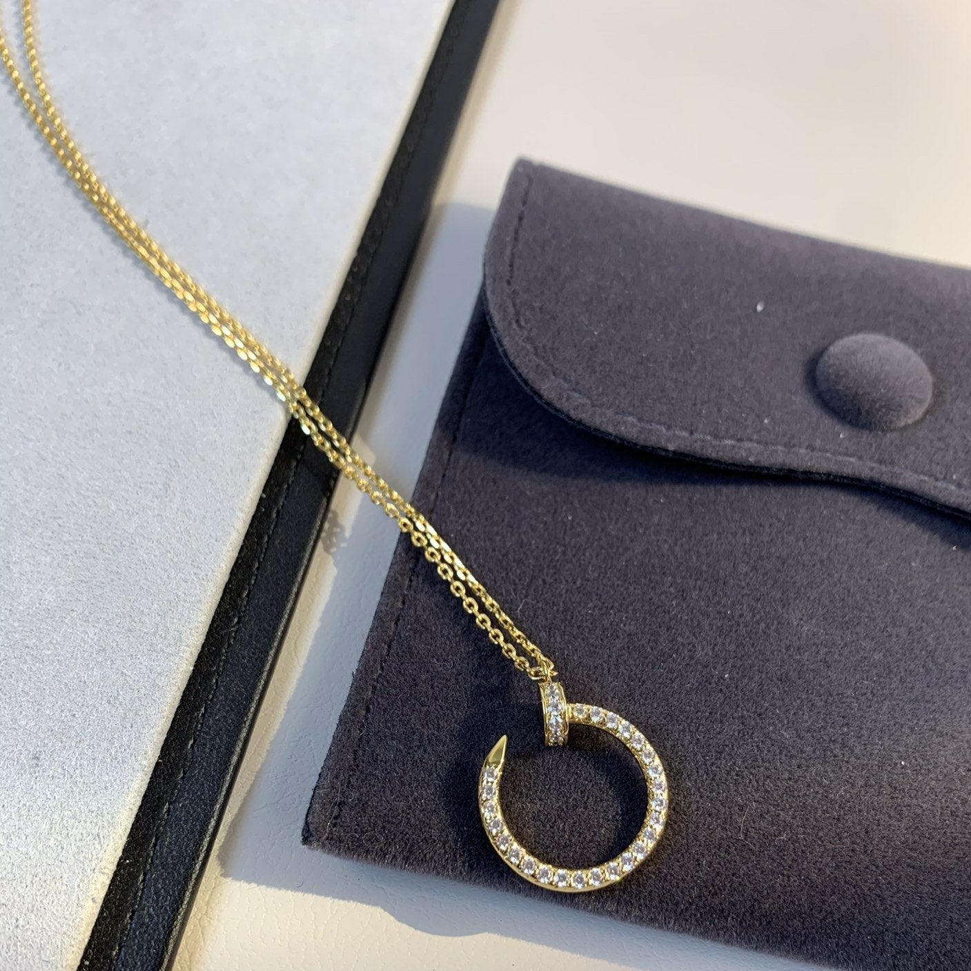 [Glimmer]JUSTE NECKLACE GOLD DIAMONDS