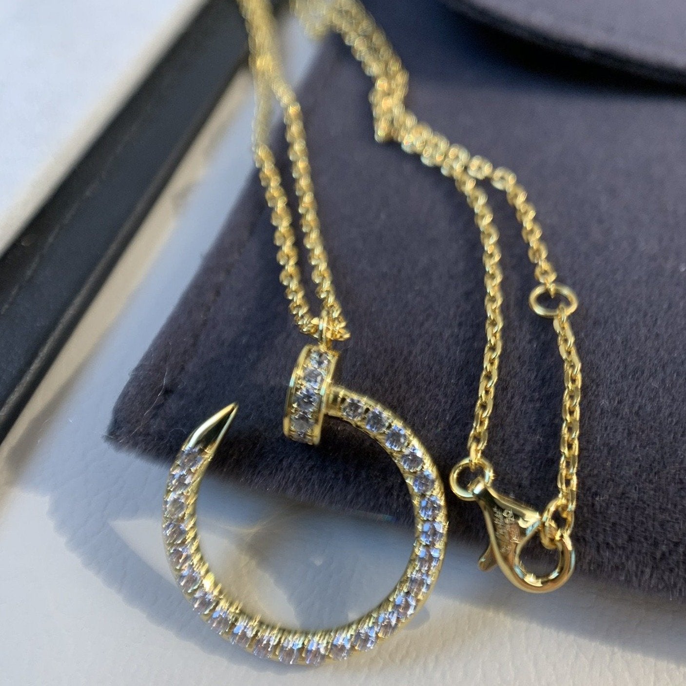[Glimmer]JUSTE NECKLACE GOLD DIAMONDS