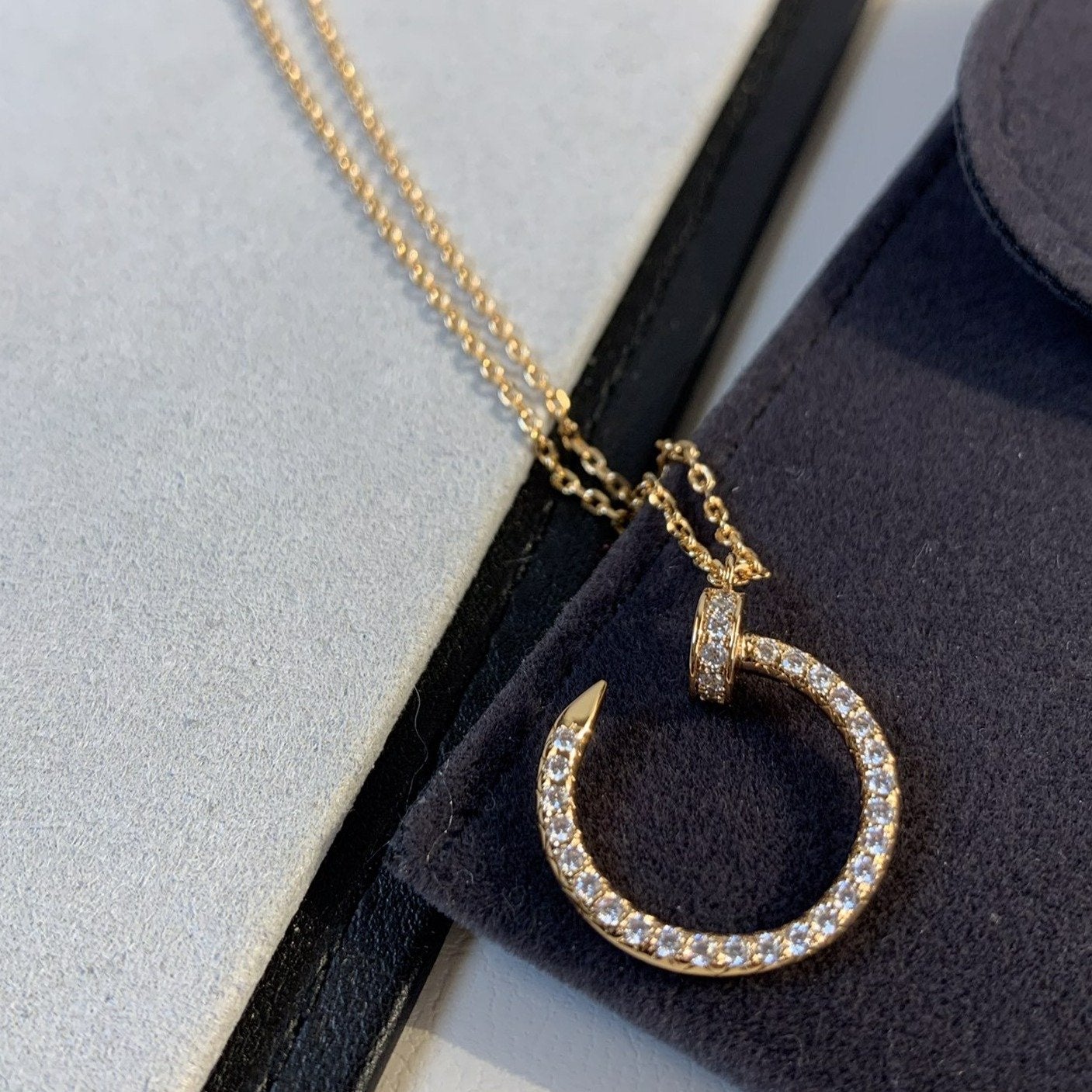 [Glimmer]JUSTE NECKLACE PINK GOLD DIAMONDS