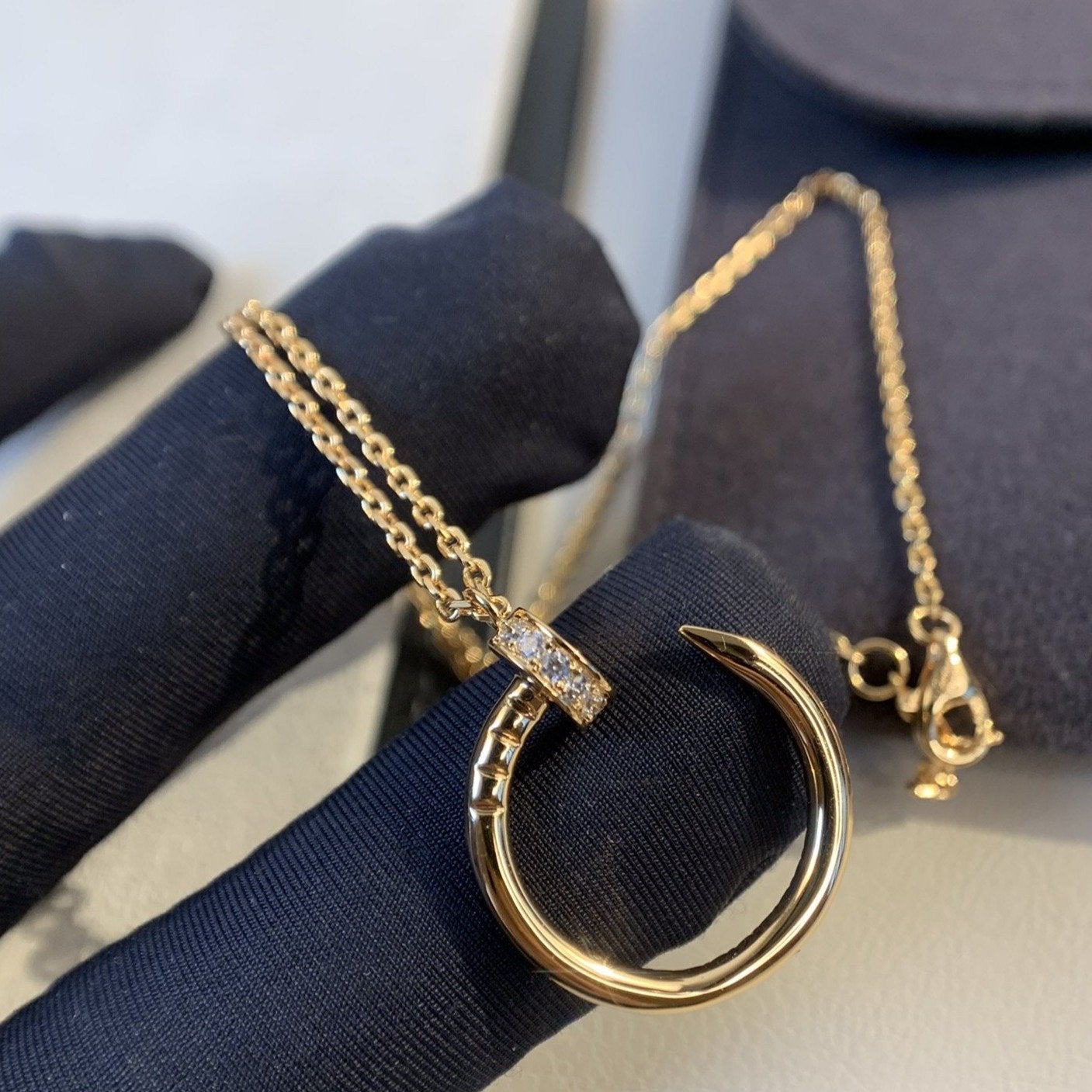 [Glimmer]JUSTE NECKLACE PINK GOLD DIAMONDS