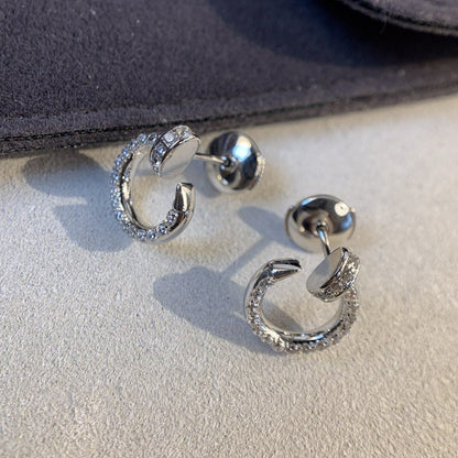 [Glimmer]JUSTE EARRINGS SILVER DIAMONDS