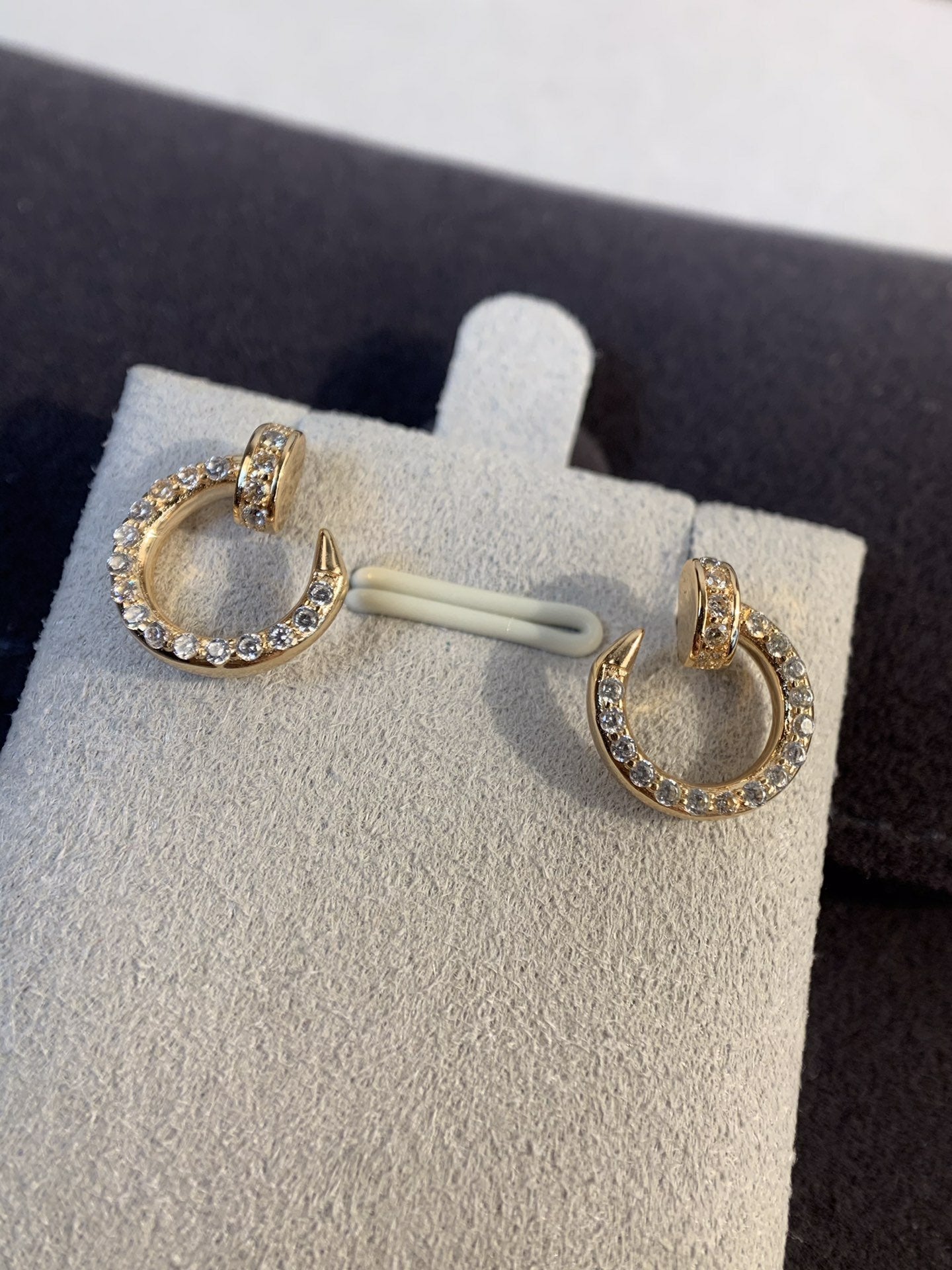 [Glimmer]JUSTE EARRINGS GOLD DIAMONDS