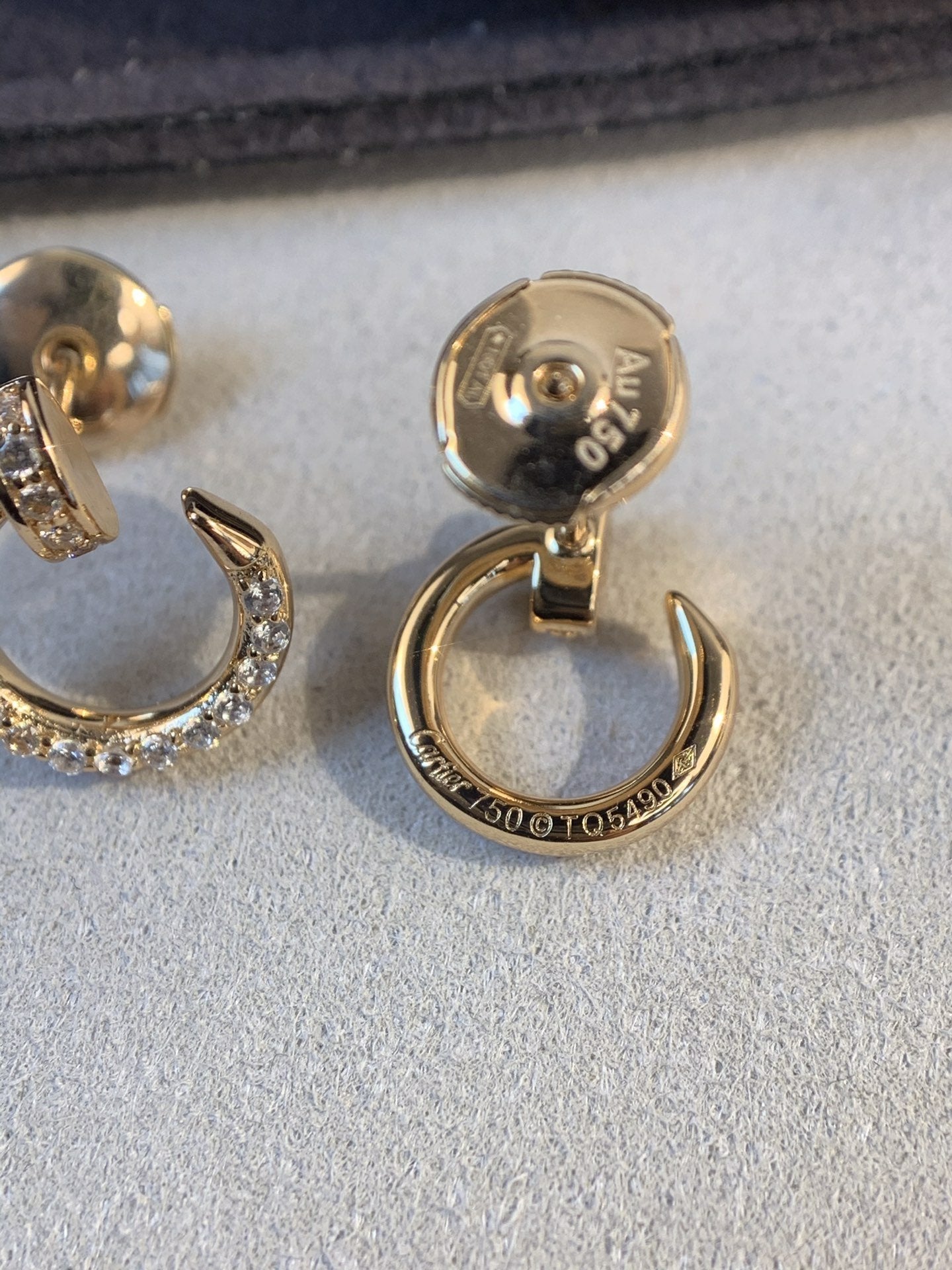 [Glimmer]JUSTE EARRINGS GOLD DIAMONDS