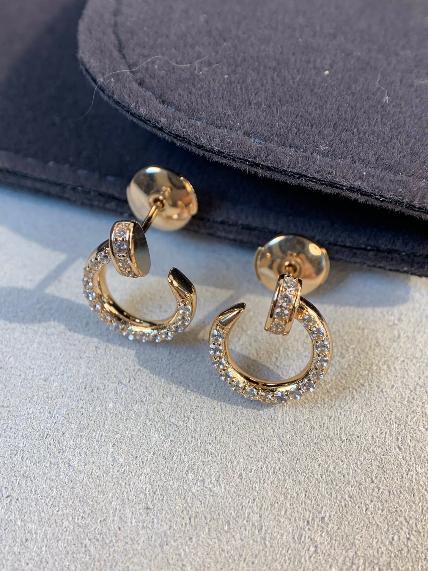 [Glimmer]JUSTE EARRINGS GOLD DIAMONDS