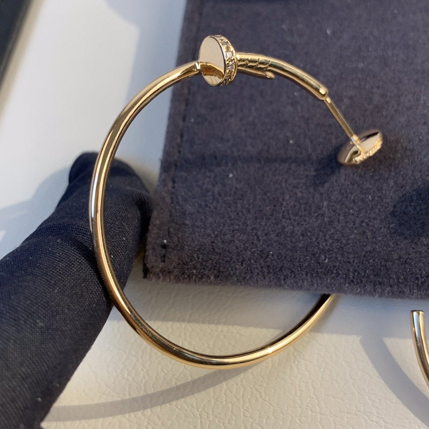 [Glimmer]JUSTE EARRINGS GOLD DIAMONDS 1.8MM
