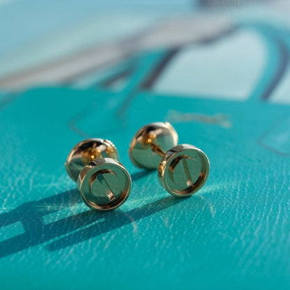 [Glimmer]LOVE EARRINGS PINK GOLD 10MM
