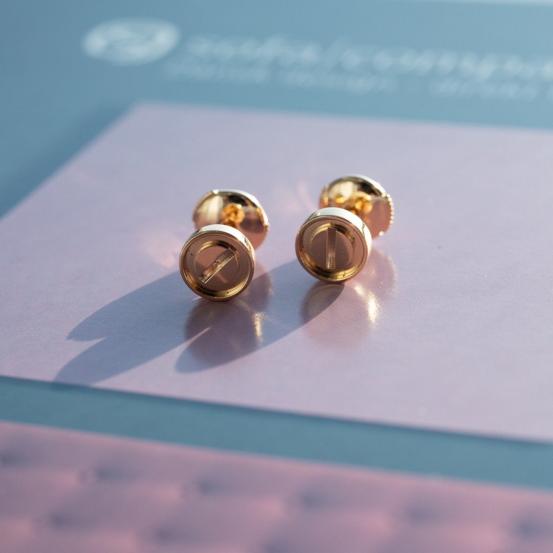 [Glimmer]LOVE EARRINGS PINK GOLD 10MM