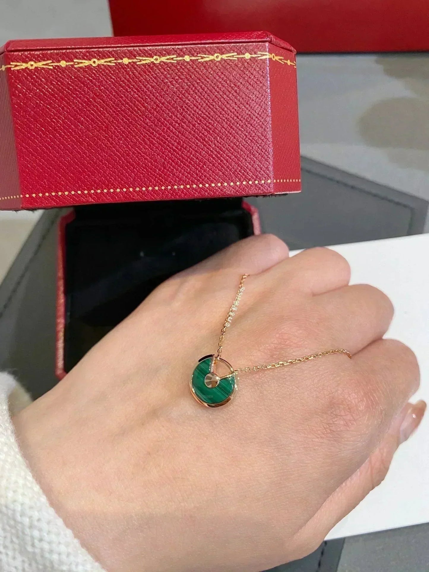 [Glimmer]AMULETTE Glimmer GOLD MALACHITE NECKLACE