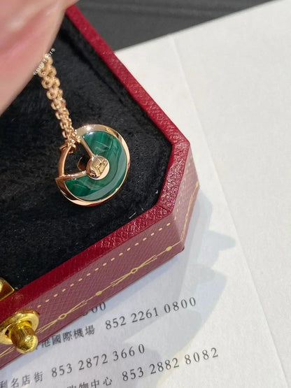 [Glimmer]AMULETTE Glimmer GOLD MALACHITE NECKLACE