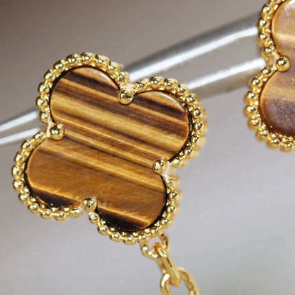 [Glimmer]CLOVER  2 MOTIF  TIGER EYE CARNELIAN EARRINGS