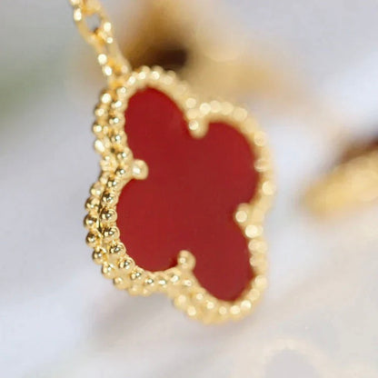 [Glimmer]CLOVER  2 MOTIF  TIGER EYE CARNELIAN EARRINGS