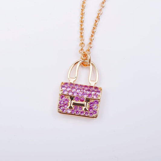[Glimmer]CONSTANCE PEDANT PURPLE DIAMOND NECKLACE
