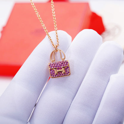 [Glimmer]CONSTANCE PEDANT PURPLE DIAMOND NECKLACE