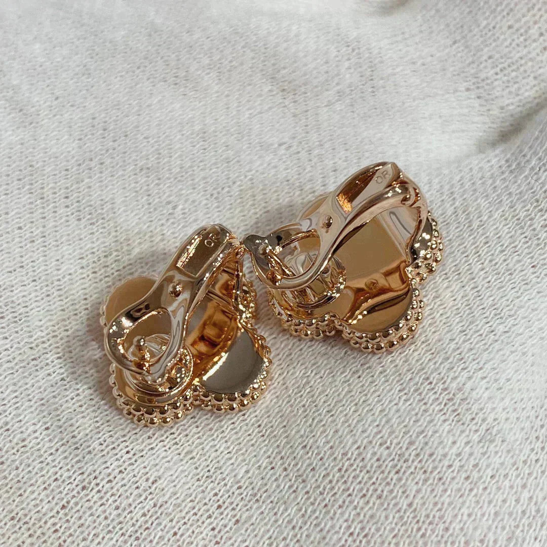 [Glimmer]CLOVER MEDIUM 1 MOTIFS CARNELIAN  DIAMOND earrings