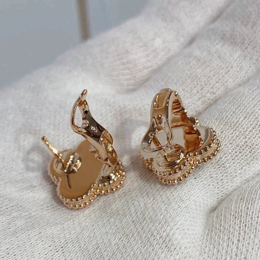 [Glimmer]CLOVER MEDIUM 1 MOTIFS CARNELIAN  DIAMOND earrings