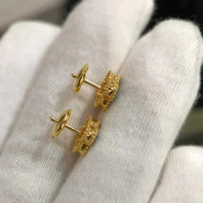 [グリマー] クローバー ミニ 9.5MM マラカイト ピアス