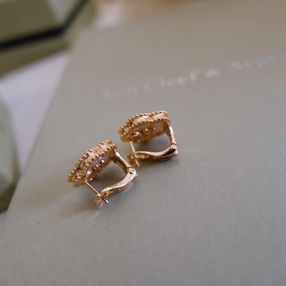 [Glimmer]LUCKY PINK GOLD WHITE MOP EARRINGS