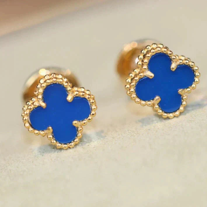 [Glimmer]CLOVER MINI 9.5MM TURQUOISE EARRINGS