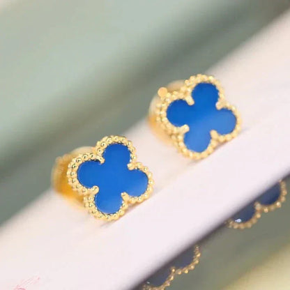 [Glimmer]CLOVER MINI 9.5MM TURQUOISE EARRINGS