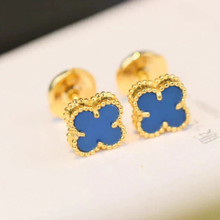 [Glimmer]CLOVER MINI 9.5MM TURQUOISE EARRINGS