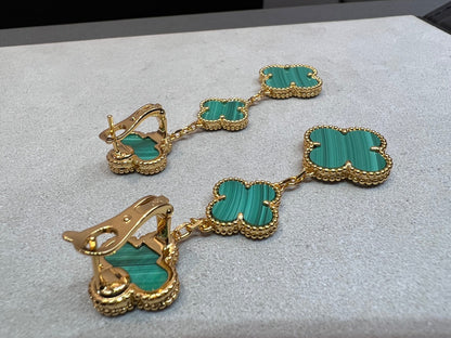 [Glimmer]CLOVER MALACHITE 3 MOTIFS GOLD