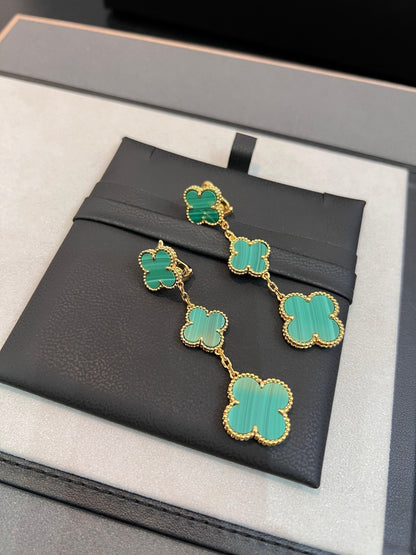 [Glimmer]CLOVER MALACHITE 3 MOTIFS GOLD