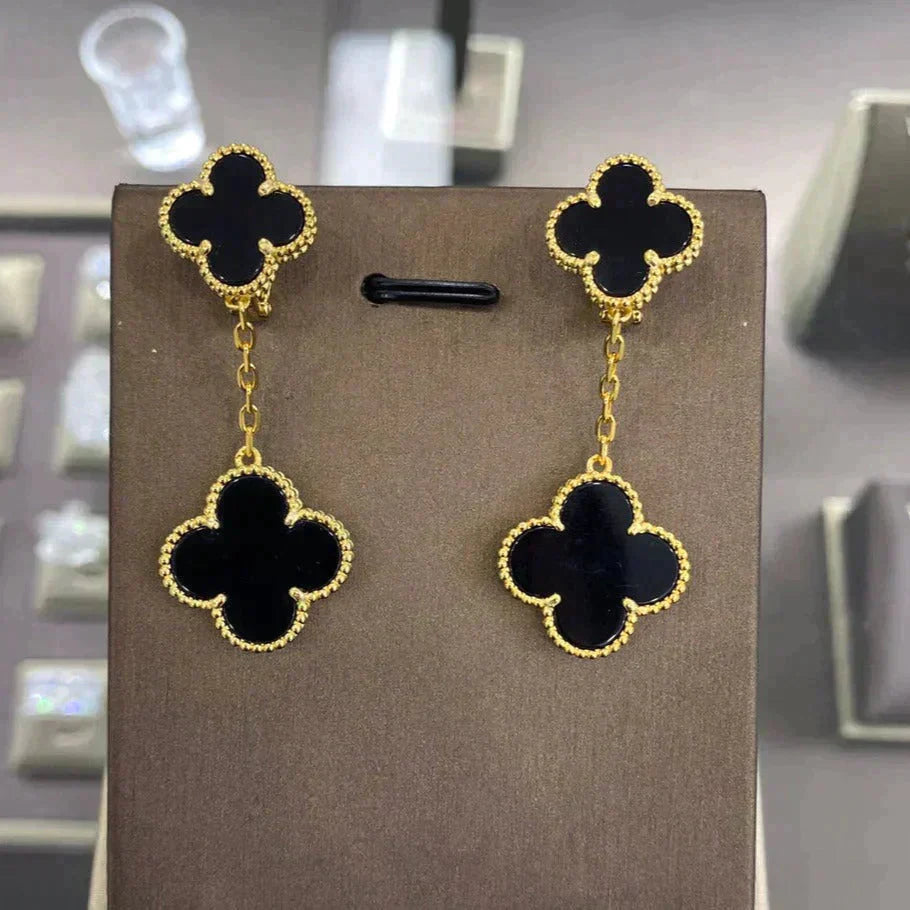 [Glimmer]CLOVER 2 MOTIFS  EARRINGS (MULTIPLE CHOICESC