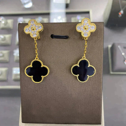 [Glimmer]CLOVER  2 MOTIFS  DIAMOND  EARRINGS (MULTIPLE CHOICESç´