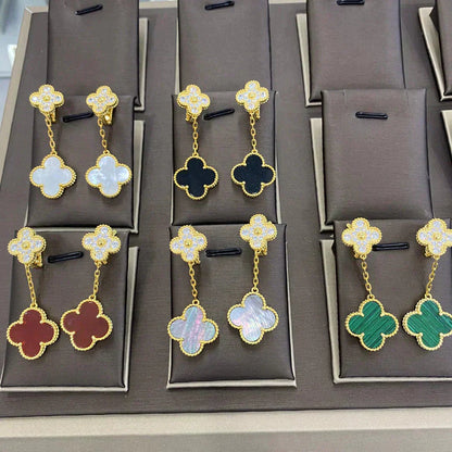 [Glimmer]CLOVER  2 MOTIFS  DIAMOND  EARRINGS (MULTIPLE CHOICESç´