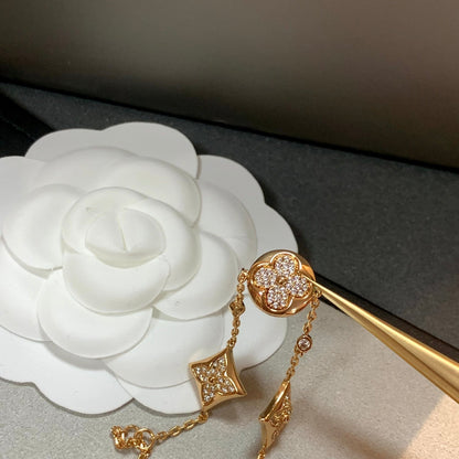 [Glimmer]STAR AND SUN 4 MOTIFS GOLD DIAMONDS BRACELET