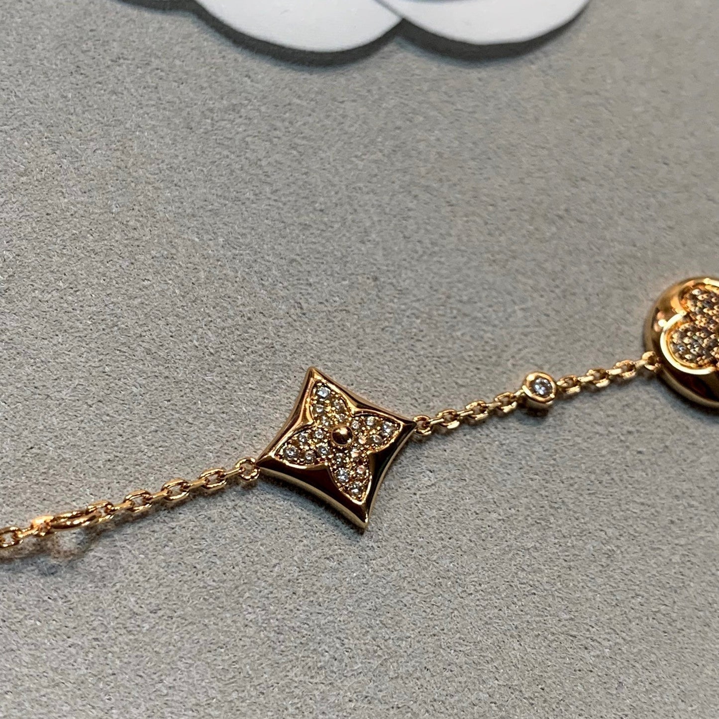[Glimmer]STAR AND SUN 4 MOTIFS GOLD DIAMONDS BRACELET