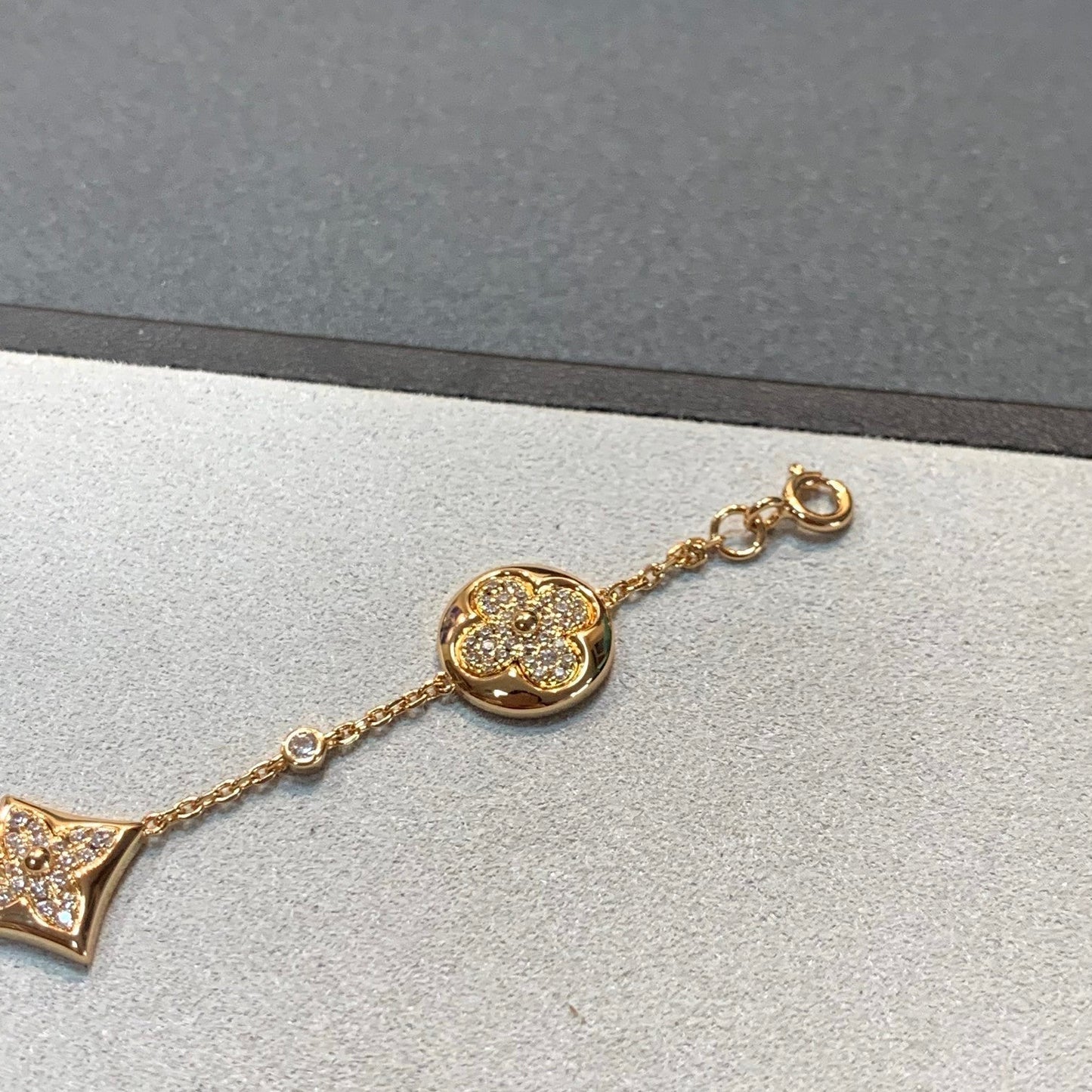 [Glimmer]STAR AND SUN 4 MOTIFS GOLD DIAMONDS BRACELET