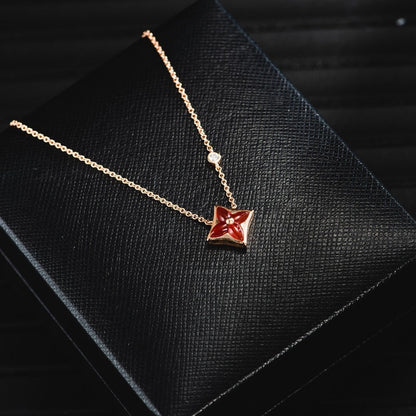 [Glimmer]STAR NECKLACE PINK GOLD 1 DIAMOND