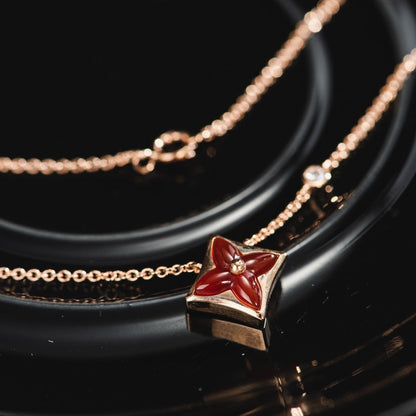 [Glimmer]STAR NECKLACE PINK GOLD 1 DIAMOND
