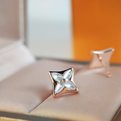 [Glimmer]STAR MOP PINK GOLD EARRINGS
